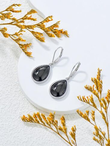 أقراط من العقيق الأسود أقراط متدلية من النحاس للنساء أقراط من الأحجار الكريمة أقراط متدلية هدايا للبنات والأم موث in Kuwait