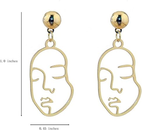 Face Earring Set Gold Seliver Tone Hypoallergenic Earrings for Girls Teens Women Earrings Including Hollow Face Hand Shape Gold Statement Earrings in Saudi Arabia