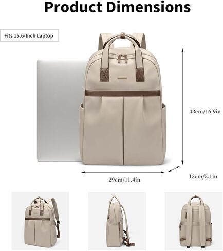 حقيبة ظهر للكمبيوتر المحمول من GOLF SUPAGS للنساء، حقيبة كمبيوتر كاجوال، حقيبة نهارية تناسب أجهزة الكمبيوتر المحمول مقاس 15.6 بوصة، حقائب ظهر للسفر (مشمش) in Kuwait