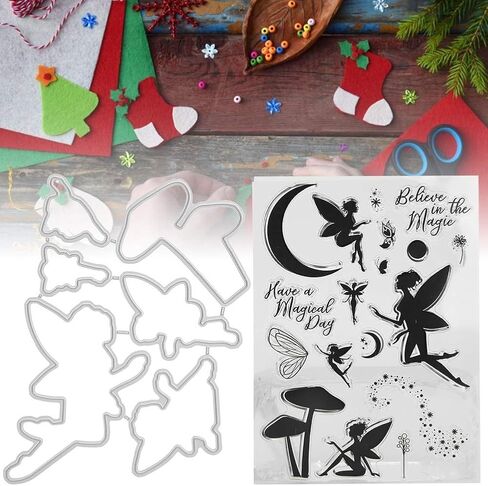 Clear Silicone Stamps, Transparent Seal Scrapbook Clear Stamps Beautiful Fairy Photo Album Decoration in Saudi Arabia