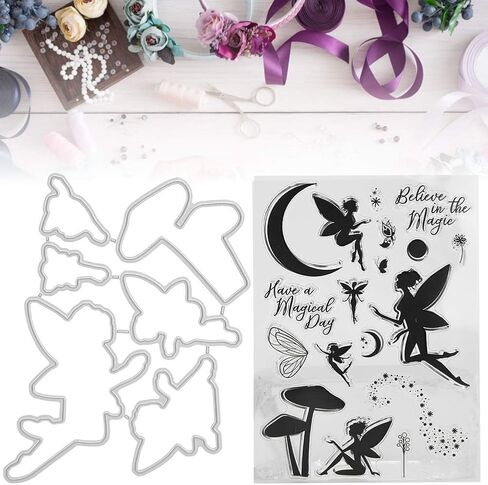 Clear Silicone Stamps, Transparent Seal Scrapbook Clear Stamps Beautiful Fairy Photo Album Decoration in Saudi Arabia