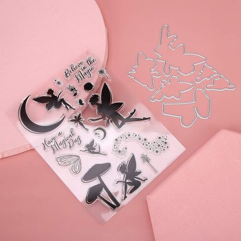 Clear Silicone Stamps, Transparent Seal Scrapbook Clear Stamps Beautiful Fairy Photo Album Decoration in Saudi Arabia