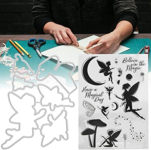 Clear Silicone Stamps, Transparent Seal Scrapbook Clear Stamps Beautiful Fairy Photo Album Decoration in Saudi Arabia