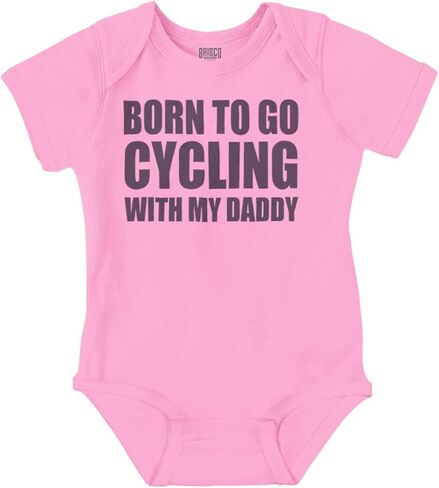 Brisco Brands Born To Go Cycling With My Daddy Baby Romper Boys or Girls in Kuwait