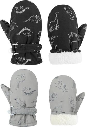 Fynnsure Toddler Mittens Lined Fleece Snow Gloves for Boys Girls Kids Winter Ski Gloves Baby Mittens in Kuwait