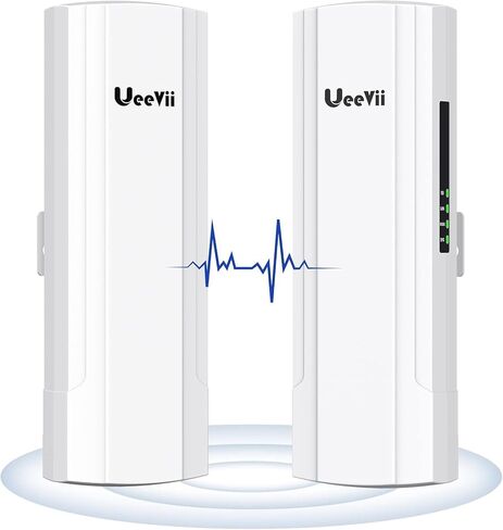 UeeVii Wireless Bridge Point to Point with 48V POE,Qualcomm Chip 5.8G 900Mbps 15dBi Antenna,5KM Long Range,Dual Gigabit Ports, IP65 Waterproof,Extending Network for Barn Shop,2-Pack,CPE902,White in Kuwait