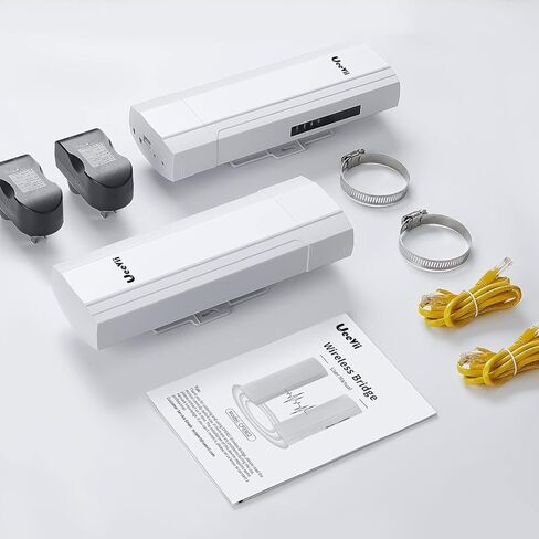 UeeVii Wireless Bridge Point to Point with 48V POE,Qualcomm Chip 5.8G 900Mbps 15dBi Antenna,5KM Long Range,Dual Gigabit Ports, IP65 Waterproof,Extending Network for Barn Shop,2-Pack,CPE902,White in Kuwait