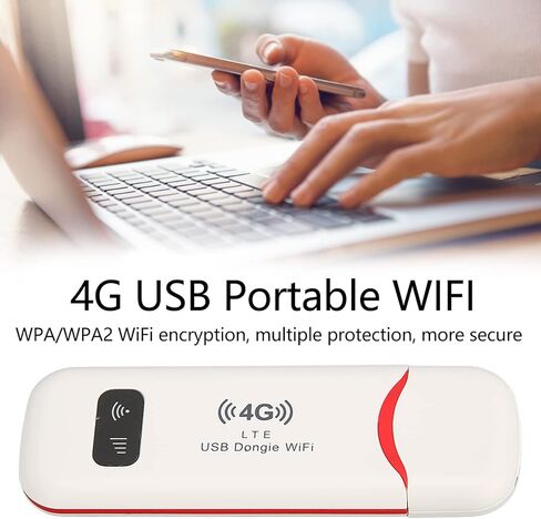 راوتر شبكة 4G، نقطة اتصال واي فاي محمولة، دونجل 4G مع فتحة Sim، مودم USB Pocket LTE، يدعم 10 مستخدمين، تنزيل 150 ميجابت في الثانية، تحميل 50 ميجابت في الثانية in Kuwait