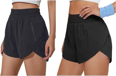 BMJL Women's Running Shorts High Waisted Athletic Shorts Sporty Short Gym Elastic Workout Shorts (XS,Black) in Saudi Arabia