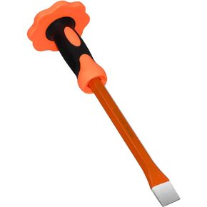 12-Inch Heavy Duty Flat Chisel with Hand Protection,Flat Head,Demolishing/Masonry/Carving/Concrete Breaker Chisels with Bi-Material Hand Guard