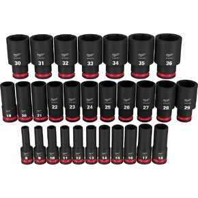 29 PC Shockwave Impact Duty™ 1/2" Drive Metric Deep 6 Point Socket Set 49-66-7015