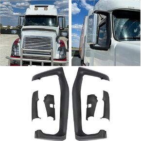 Kojem Mirror Arm Cover Compatible With 2004-2023 Volvo VNL Truck Driver & Passenger Side Durable Black