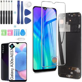 Screen for OLED Samsung Galaxy A30S 2019 Screen Replacement LCD Touch Screen Digitizer Assembly for Samsung A30s A307 A307F A307G A307YN Display Screen with Tools (with Fingerprint Sensor)