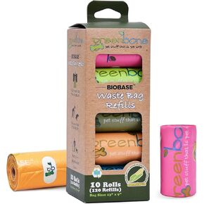 BioBase Odor and Leak-Proof Poop Bags - 10 Rolls, 120 Bags - 13 inch x 9 inch