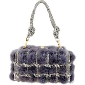 DJBM Clear Acrylic Clutch Sparkle Rhinestone Evening Bag Glitter Crystal-Embellished Rope Knot Handbag Purse for Party Prom in Saudi Arabia