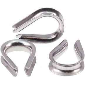 30 Pieces Stainless Steel Thimble M3 304 Stainless Steel Thimble Rigging for 3/32" - 1/8" Diameter Wire Rope and Cable