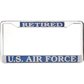 TAG FRAMES (MILITARY) US Air Force Retired License Plate Frame (Chrome Metal)