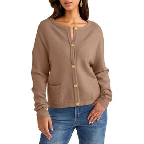 GOLDSTITCH سترات نسائية مخططة 2024 رقبة دائرية وأزرار ذهبية مفتوحة من الأمام وزر سفلي متماسكة مع جيوب in Kuwait