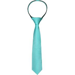 Alizeal Boys Solid Color Pre-tied 2.4'' Zipper Skinny Necktie