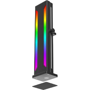 RGB GPU Support Bracket, Magnetic Base Graphics Card GPU Brace Support, Slidable 5V 3 Pin GPU Stand Colorful Video Card Holder Bracket (Black)