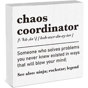 Thank You Gifts for Women Men Chaos Coordinator Definition Sign Appreciation Gifts for Coworker Boss Coach Office Desk Decor 5 x 5 Inch