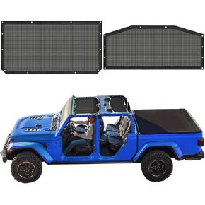 Gladiator Sun Shade (2018-Current) - مظلة شبكية أمامية وخلفية Motomate لـ Gladiator 4 أبواب، تقلل الرياح والضوضاء - ملاءمة عالمية لملحقات Gladiator (Gladiator (الأمامي والخلفي)) in Kuwait
