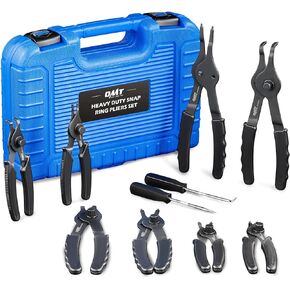Orion Motor Tech 10pc Snap Ring Pliers Set, Internal & External Circlip Pliers Set with Bent Pliers Straight Pliers Hook Pick, Heavy Duty Snap Ring and Circlip Removal Tool with Storage Case & Gloves