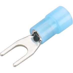 أطراف شوكة معزولة من النايلون من Baomain 16-14 AWG (1.5-2.5 مم²) الولايات المتحدة الأمريكية #8 Light SNYBS2-4 عبوة زرقاء مكونة من 100 قطعة