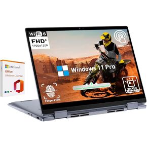 Dell Inspiron 14 2 in 1 Touchscreen Laptop, 14 Inch FHD+ Touch Screen Convertible, AMD Ryzen 5, 8GB RAM 1TB SSD, Windows 11 Pro, Lifetime Microsoft Office, Backlit Keyboard, Fingerprint Reader, HDMI