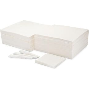 Paterson Paper 500 Count - 17" x 17" Linen Feel Cloth Like Dinner Napkins Disposable - White Bathroom Guest Hand Napkin Towels