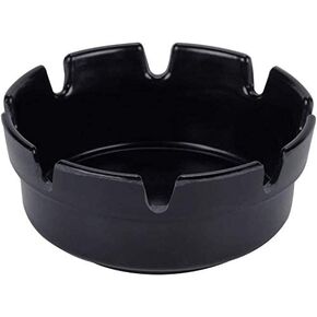 Black Plastic Ashtrays 2 pack