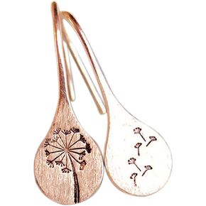Simple Dandelion Dangle Drop Earrings Retro Silver Flower Nature Inspired Hook Earrings for Women Teen Girls Wedding Statement Jewelry