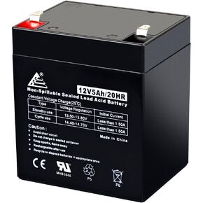 ECI Power 12V 5AH VRLA AGM 12V 5AH Rechargeable Battery for LiftMaster 485LM/Craftsman 53918/Chamberlain 4228 Garage Door Opener, Security Alarm, etc