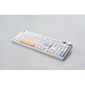 NJ98 Wireless Custom Mechanical Keyboard with Screen Knob 96% Hot Swappable RGB Keyboard Mac Windows (Dark, Brass Plate - Gateron Milky Yellow Pro)