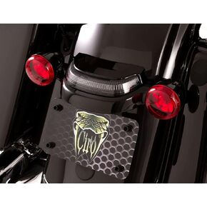 CIRO LED Crown Tail Light with Lightstrike Technology BLACK with Light Smoke Lens for motorcycles