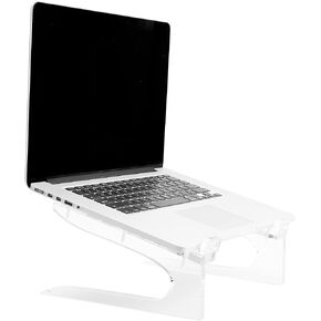 DuraClear Acrylic Laptop Stand - Ergonomic 6" Riser, Ventilated Design, Fits up to 21" Laptops - Perfect Desk Accessory for Workstations