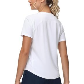 Tmustobe Women's Lightweight Short Sleeve Workout T-Shirts Breathable Crewneck Running Yoga Athletic Tops