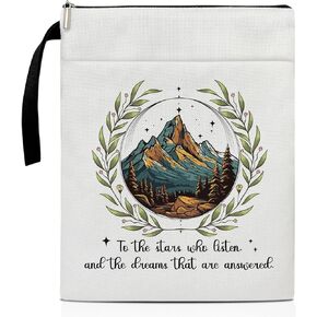 to The Stars Who Listen and The Dreams Book Cover, Book Sleeve with Zipper, Book Pouch Book Cover Kindle Protector Sleeve, Book Sleeve for Book Lovers Gifts for Women Librarian Bookworm Bookish -02