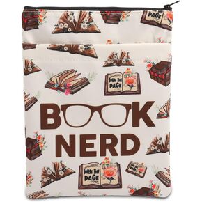 PLITI Book Nerd Book Sleeve Book Lover Gift Bookworm Gift Reading Lover Gift Book Club Gift Librarian Appreciation Gift (Book Nerd BS)