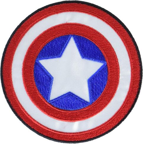Simplicity Marvel Avengers Shield Iron On Applique Patch for Clothes, Backpacks, and Accessories, 3.5" D, Multicolor in Saudi Arabia