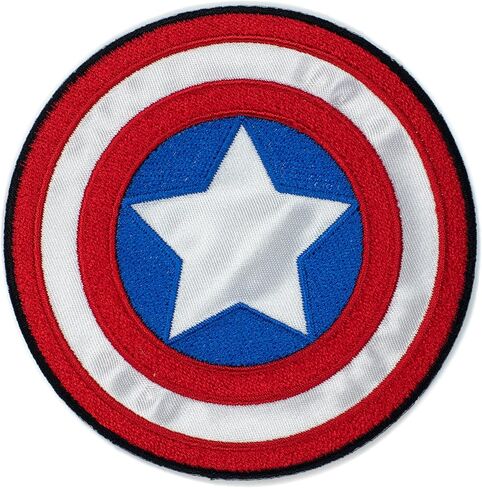 Simplicity Marvel Avengers Shield Iron On Applique Patch for Clothes, Backpacks, and Accessories, 3.5" D, Multicolor in Saudi Arabia