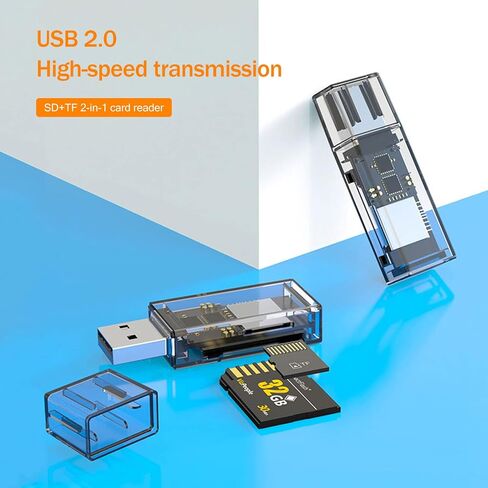 2 Pack USB SD Card Reader for PC, Micro SD Card to USB Adapter, Dual USB and USB-C Plug Card Reader for Camera Memory Card Reader, Wansurs Card Reader for Laptop (2 Pack USB-C) in Saudi Arabia