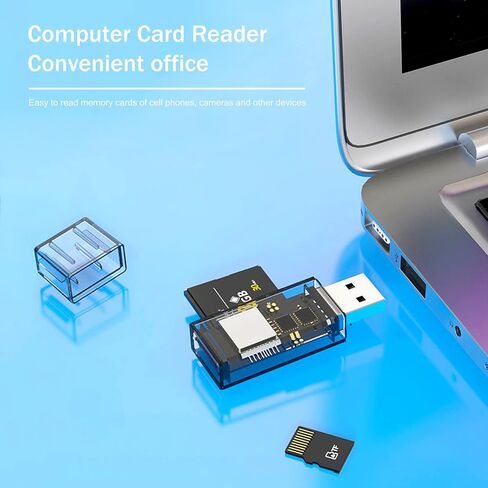 2 Pack USB SD Card Reader for PC, Micro SD Card to USB Adapter, Dual USB and USB-C Plug Card Reader for Camera Memory Card Reader, Wansurs Card Reader for Laptop (2 Pack USB-C) in Saudi Arabia