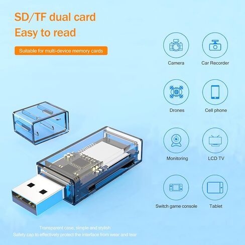2 Pack USB SD Card Reader for PC, Micro SD Card to USB Adapter, Dual USB and USB-C Plug Card Reader for Camera Memory Card Reader, Wansurs Card Reader for Laptop (2 Pack USB-C) in Saudi Arabia