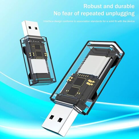 2 Pack USB SD Card Reader for PC, Micro SD Card to USB Adapter, Dual USB and USB-C Plug Card Reader for Camera Memory Card Reader, Wansurs Card Reader for Laptop (2 Pack USB-C) in Saudi Arabia