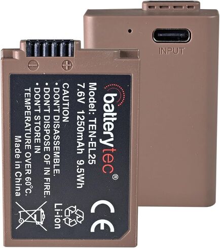 بطارية كاميرا لنيكون EN-EL25 USB-C للشحن السريع بديل Nikon Z30 Z50 Zfc، 1250 مللي أمبير في الساعة in Saudi Arabia