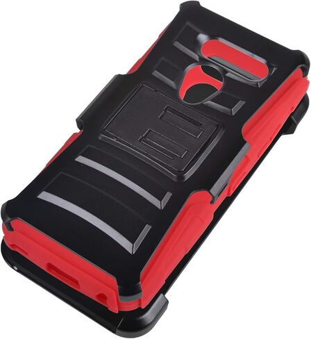 Compatible with LG G8 ThinQ - Rubberized Hybrid Phone Case - AH2 Red in Saudi Arabia