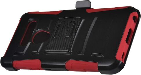 Compatible with LG G8 ThinQ - Rubberized Hybrid Phone Case - AH2 Red in Saudi Arabia