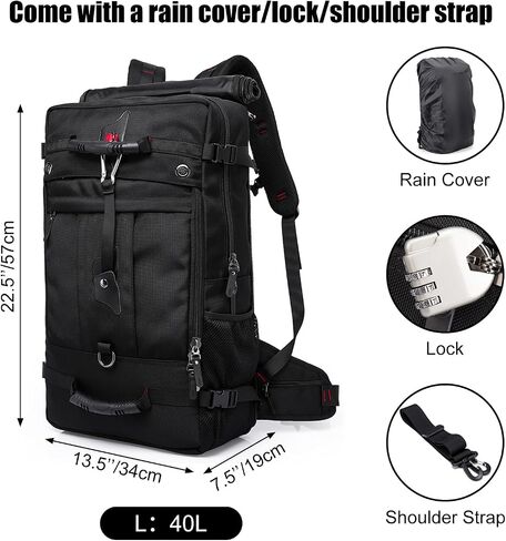 Travel Backpack,Multifunctional Carry On Backpack Anti Theft Laptop Backpack for Men and Women,Durable Hiking Backpack with Rain Cover(35L) in Saudi Arabia