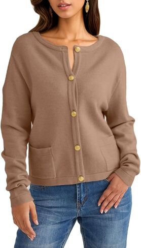 GOLDSTITCH سترات نسائية مخططة 2024 رقبة دائرية وأزرار ذهبية مفتوحة من الأمام وزر سفلي متماسكة مع جيوب in Kuwait